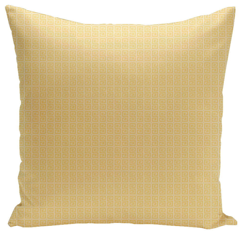 Geometric Decorative Pillow, Lemon White, 18"x18"