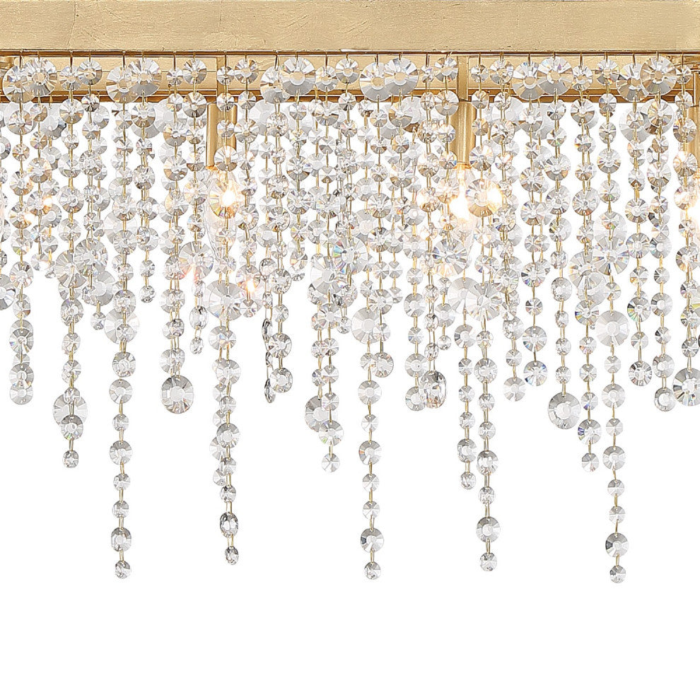 Winham 6 Light Chandelier in Antique Gold with Hand Cut Crystal