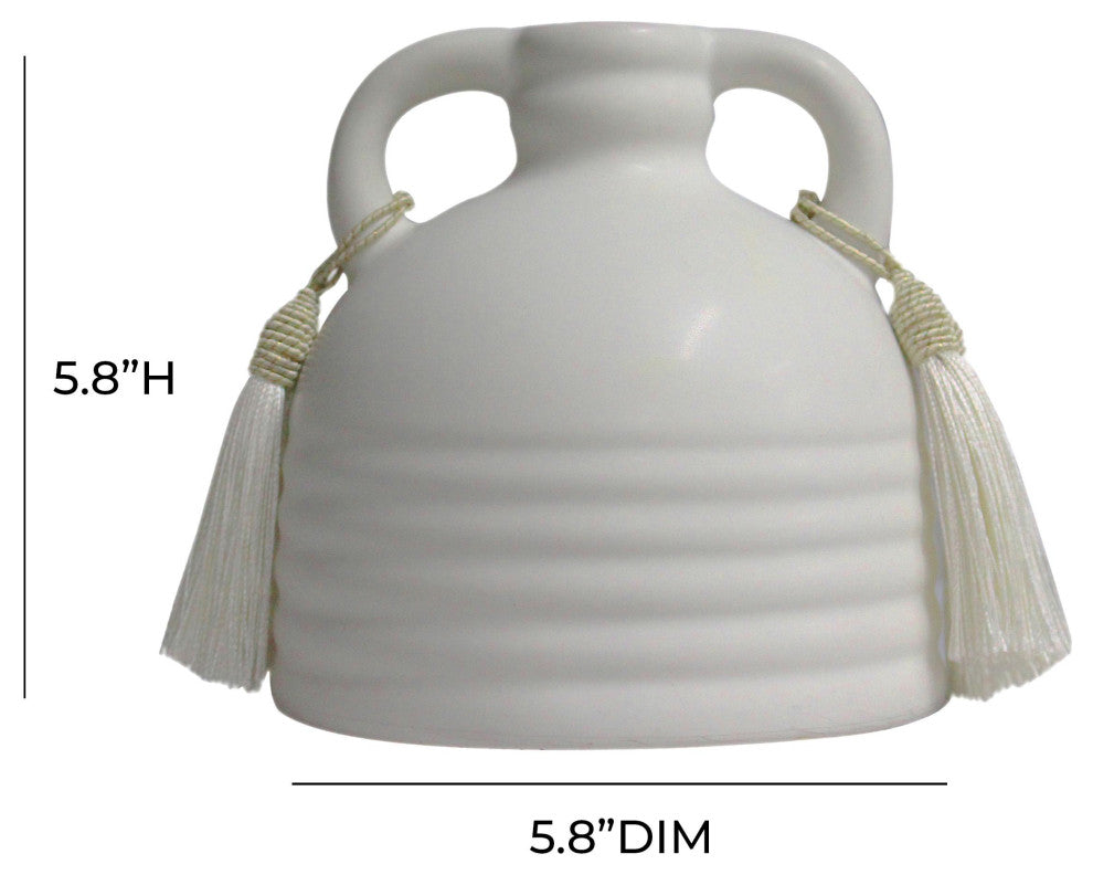 Adonis Ceramic Vase, White