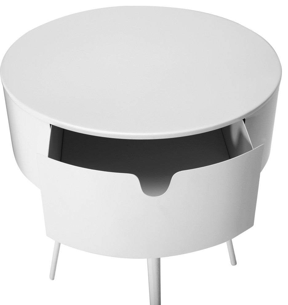 Bali Metal Side Table/Nightstand, White