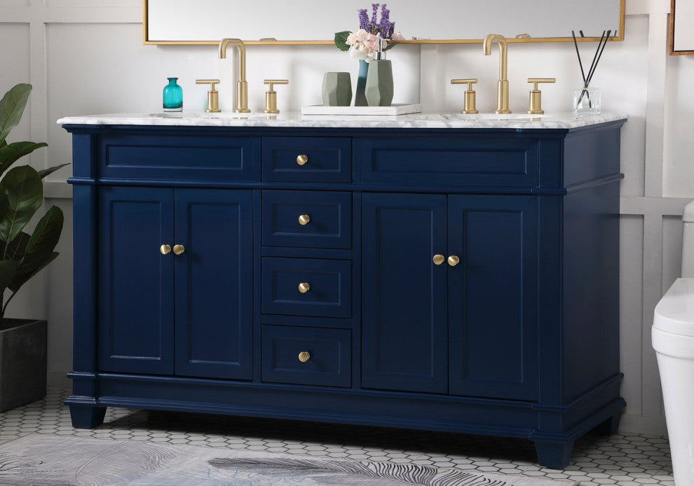 Home Living 60" Double Bathroom Vanity Set, Blue
