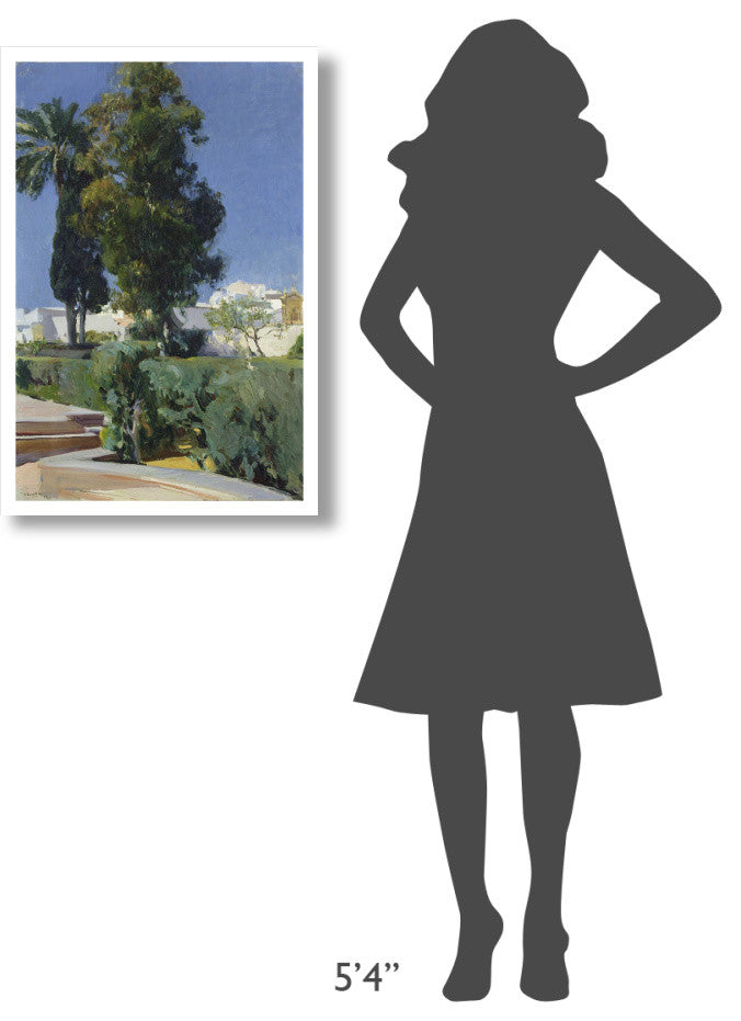 "Corner of the Garden, Alcazar, Sevilla" Paper Art, 22"x32"