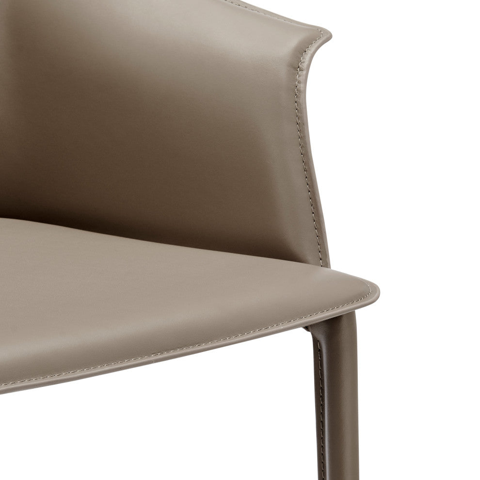 Callie Recycled Leather Dining Arm Chair, Light Mocha