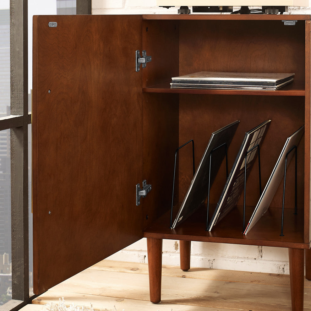 Everett Record Player Stand, Mahogany Finish