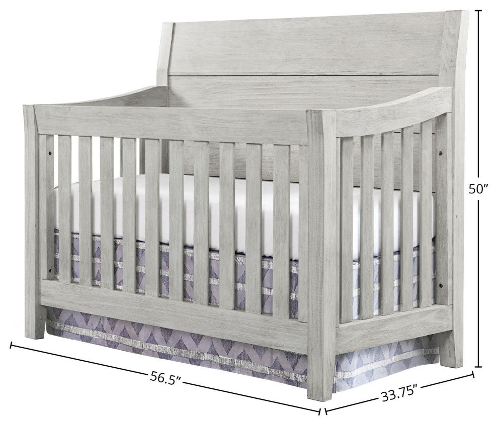 Timber Ridge 57"W Wood Convertible Crib, Weather Washed Sierra