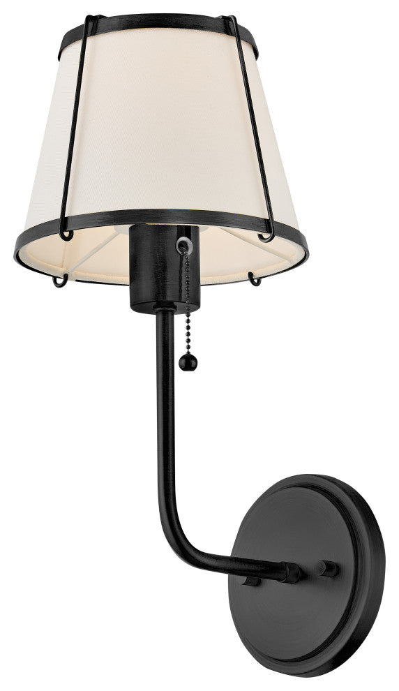 Hinkley Clarke Medium Single Light Sconce, Black