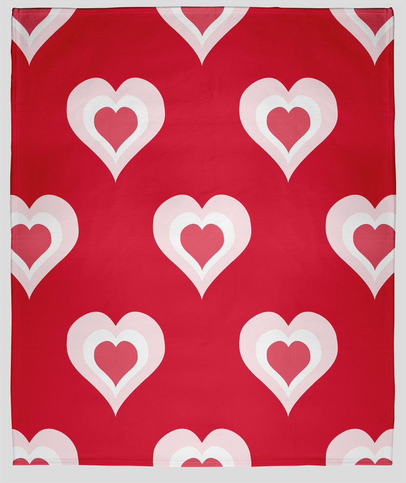 60 x 80 in Burnin' Love Valentine's Throw Blanket, Red