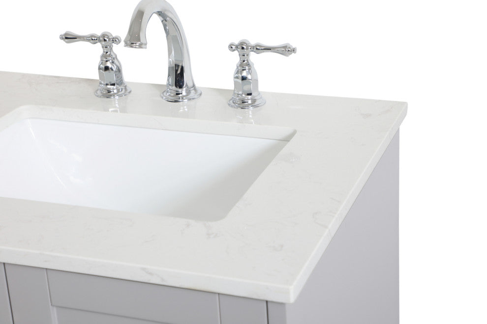 24" Single Bathroom Vanity, Gray