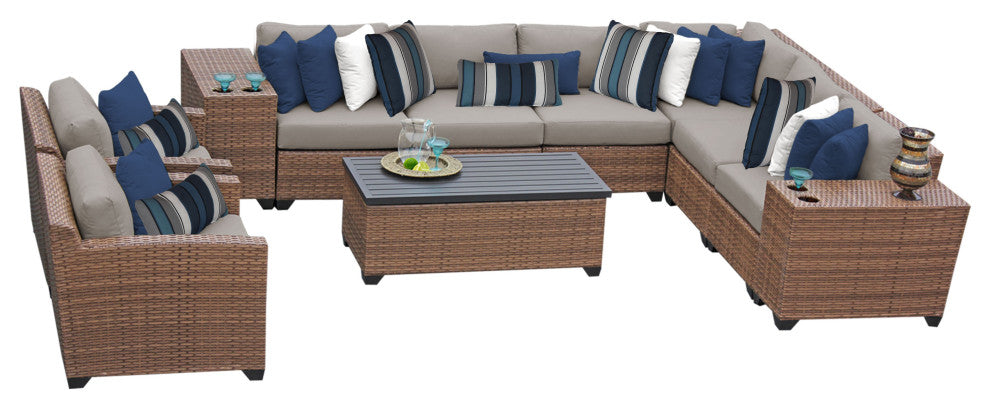 Laguna 11 Piece Outdoor Wicker Patio Furniture Set 11d