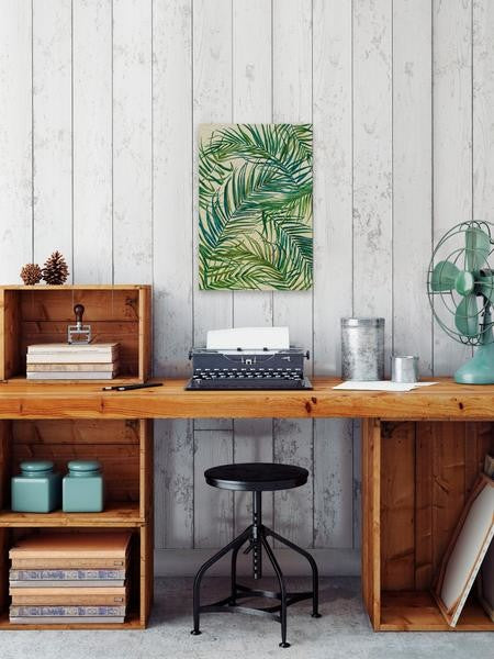 "Palm Leaves on Sunday" Painting Print on Wrapped Canvas, 20"x30"