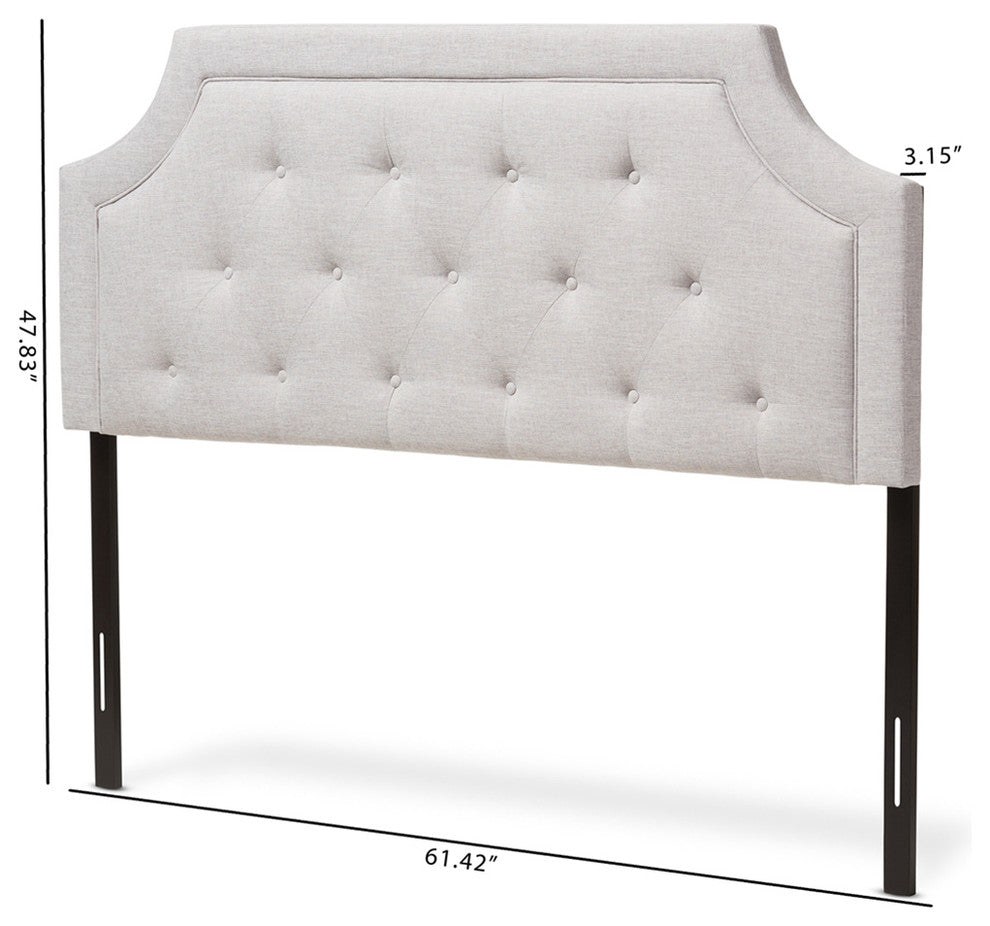 Mars Modern Grayish Beige Fabric Queen Size Headboard