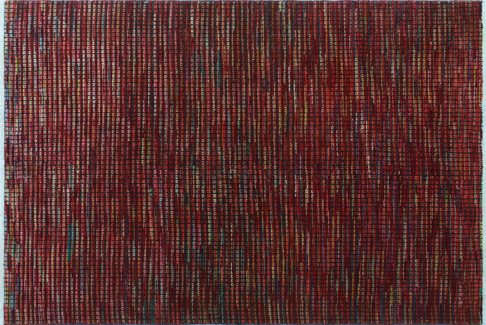 High-Low Chobi Anahit Burgundy Rug, 5'7x8'2