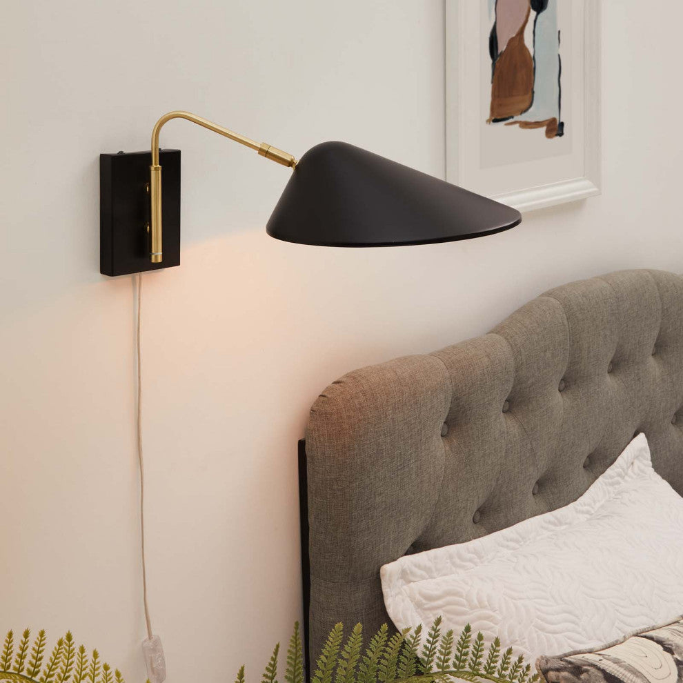 Journey 7" Swing Arm Wall Sconce Black -5296