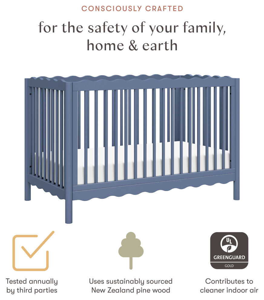 Swell 4-in-1 Convertible Crib With Toddler Bed Conversion Kit, Cove Blue