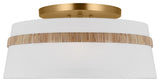Cordtlandt 3-Light Semi-Flush Ceiling Light in Rattan