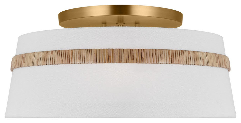 Cordtlandt 3-Light Semi-Flush Ceiling Light in Rattan