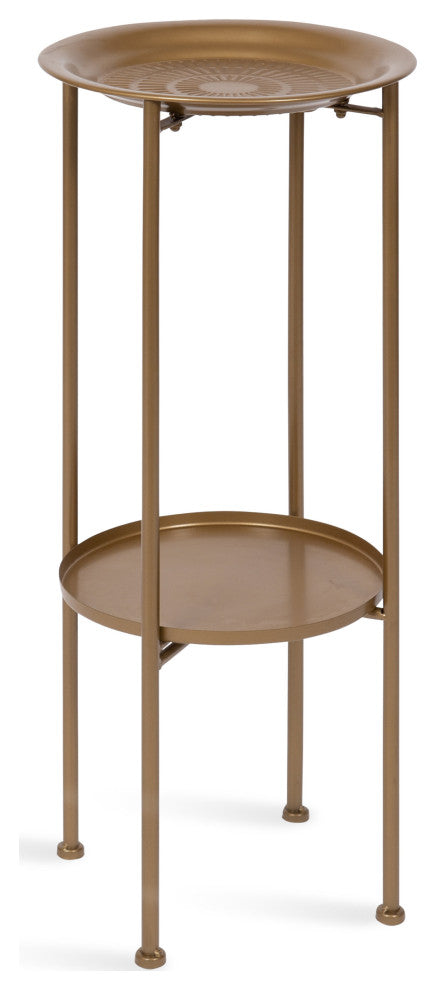 Mahdavi Plant Stand Table, Gold, 12x12x27