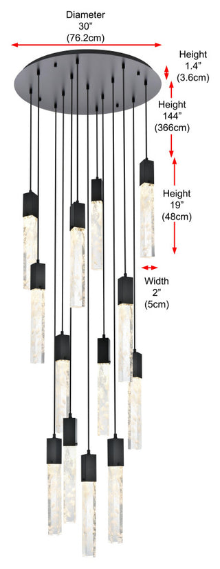 Home Living 30" Chandelier, Black