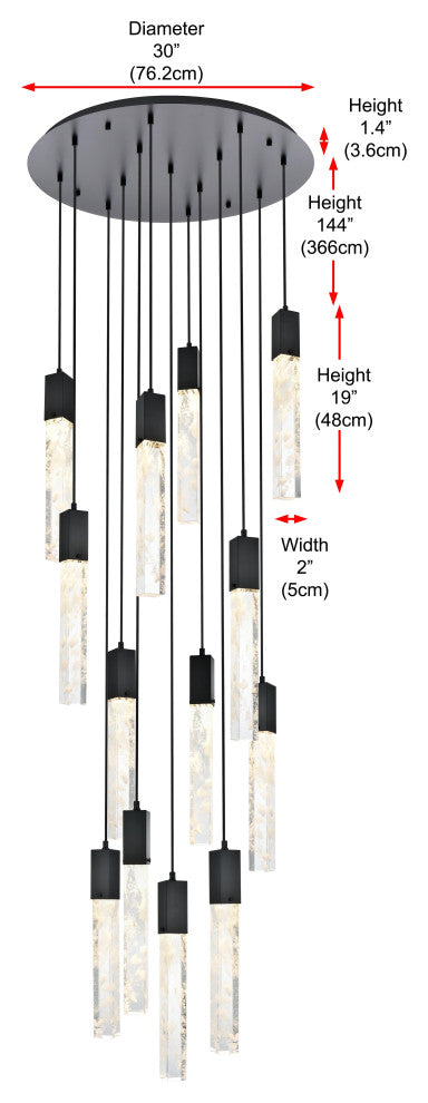 Home Living 30" Chandelier, Black