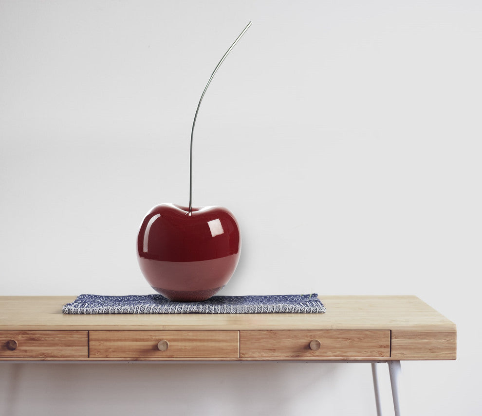 Cherry Resin Handmade Sculpture, Red Wine, Large