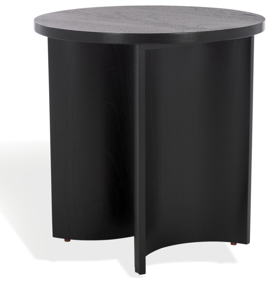Safavieh Couture Audriella Round Wood Accent Table, Black