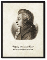Mozart Musician Print on Canvas with Picture Frame, 28"x37"