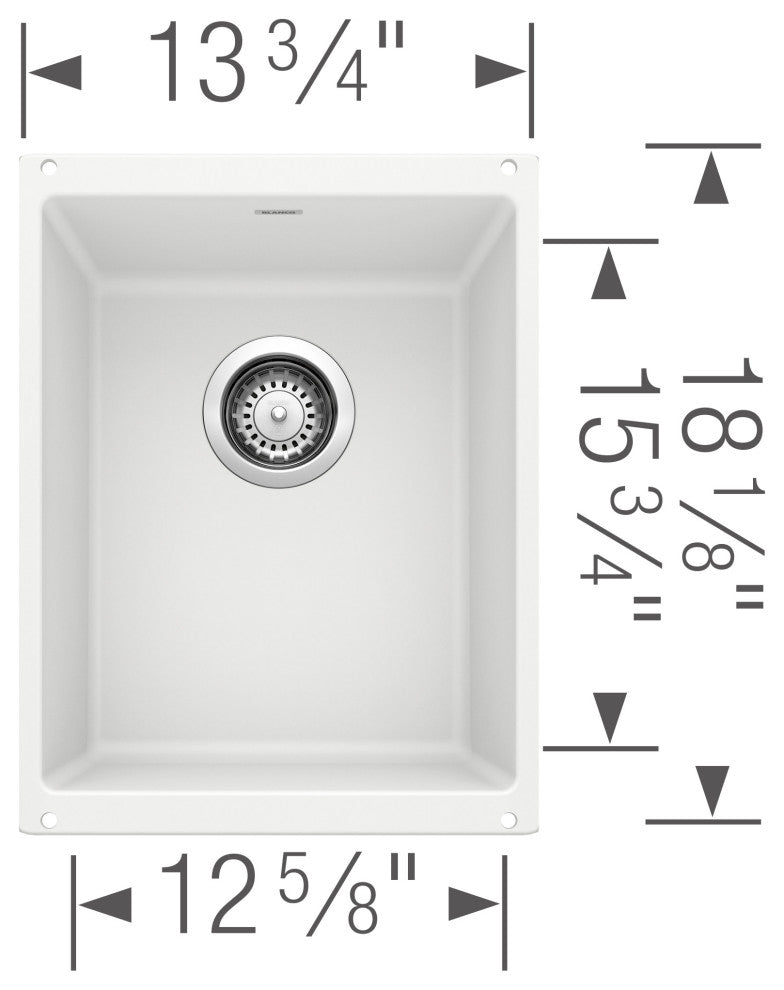 Blanco KA-513422 Precis 13-3/4" Undermount Single Basin Granite - White