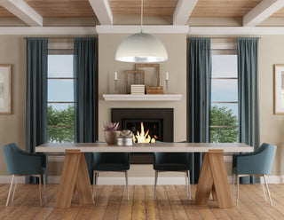 ET2 E24906 Hemisphere 31"W LED Pendant - Gloss Black / Aluminum