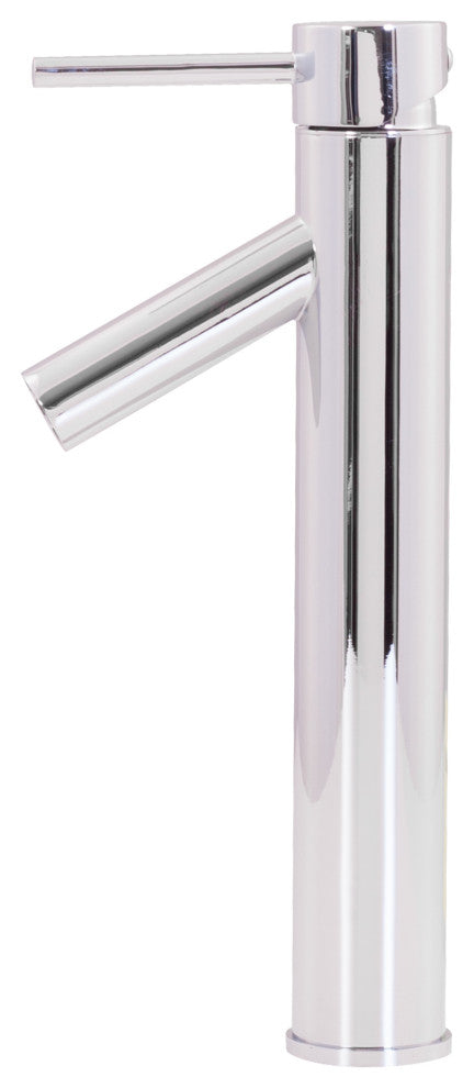 Topia Glass Vessel Sink and Faucet Set, Chrome