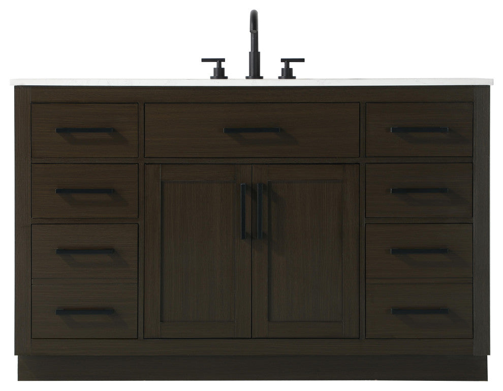 Home Living 54" Single Bathroom Vanity, Mocha Brown