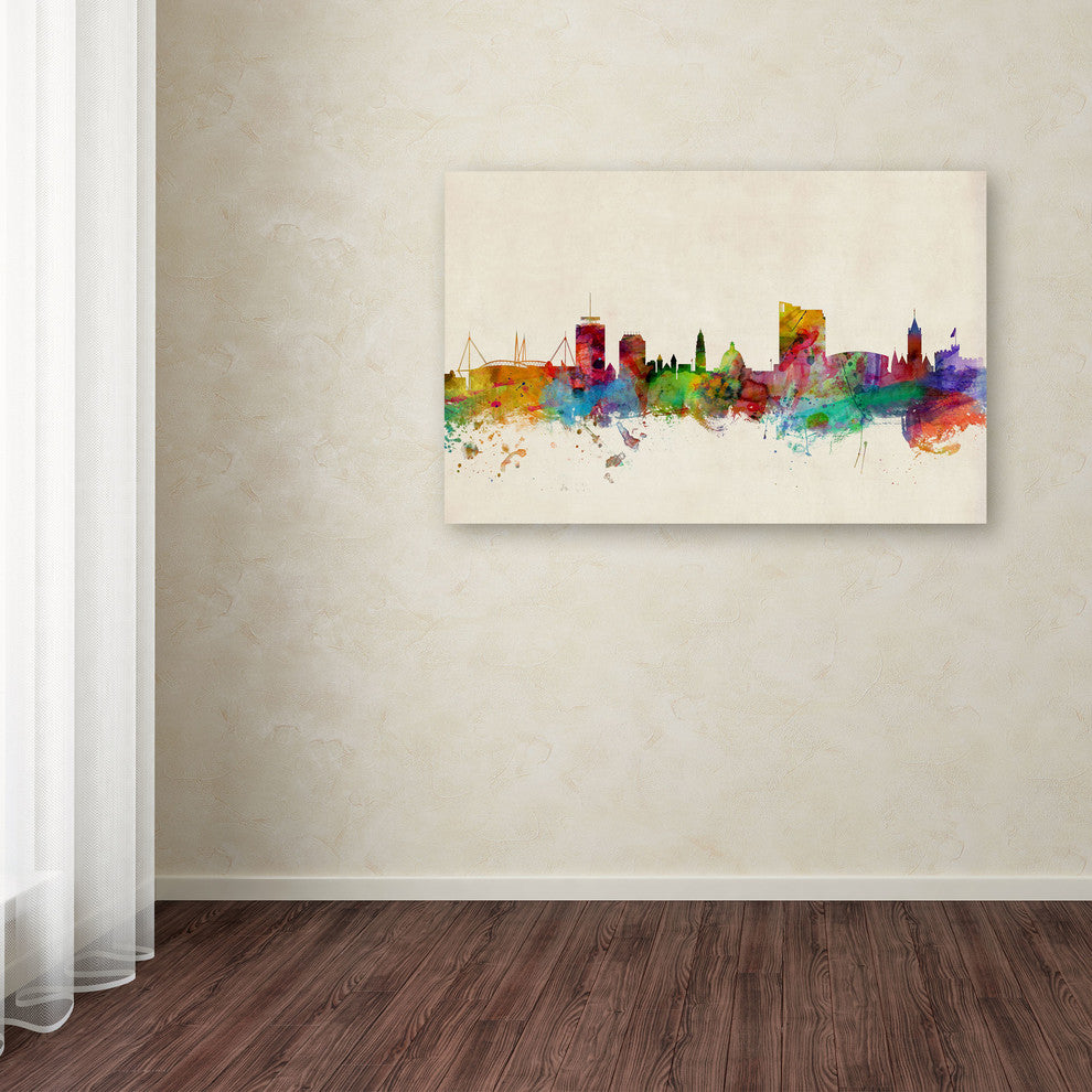 'Cardiff Wales Skyline' Canvas Art by Michael Tompsett