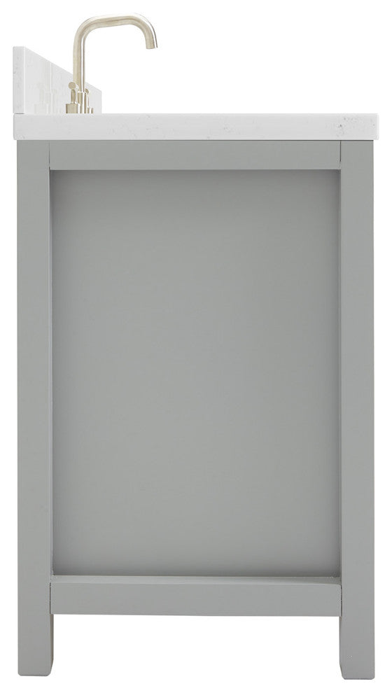 Ariel Bristol 60" Single Oval Sink Bathroom Vanity, Carrara Quartz