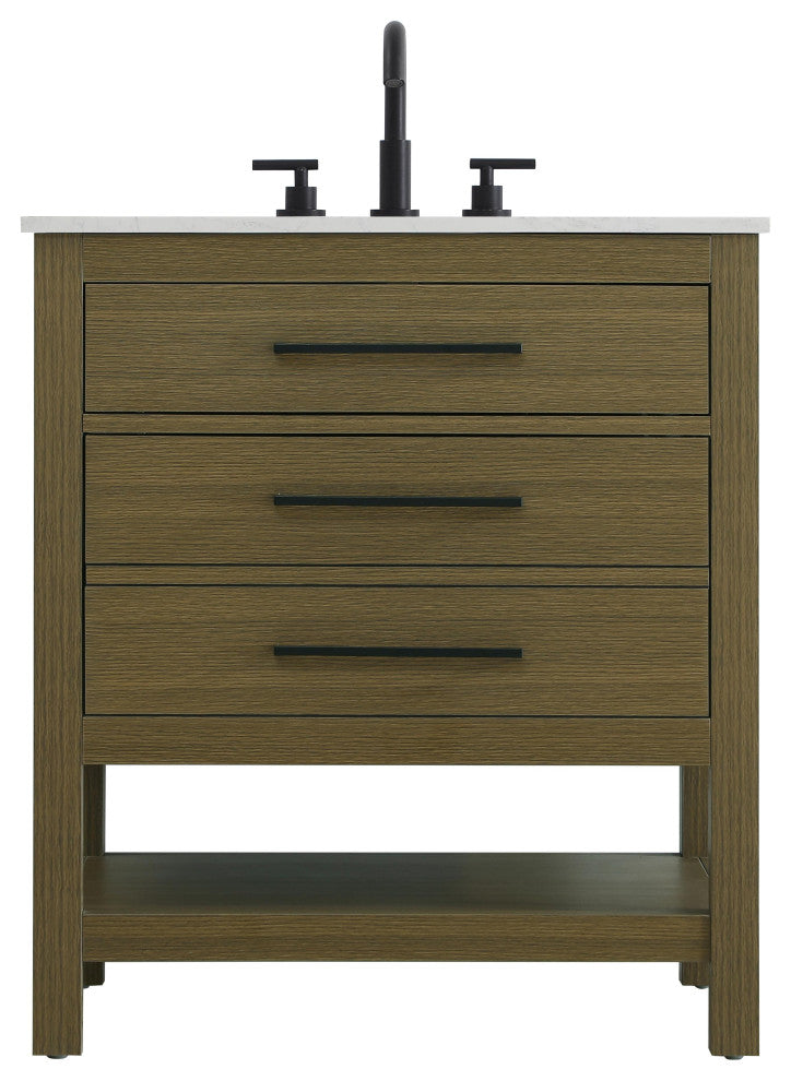 Home Living 30" Single Bathroom Vanity, Chestnut Brown