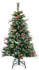 Vickerman B166246Led 4.5' Snow Pine And Berry Christmas Tree, Warm White Lights