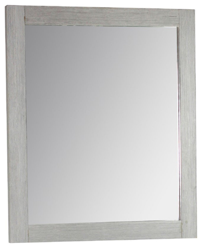 24" Rectangle Wood Frame Mirror, Gray Pine Finish