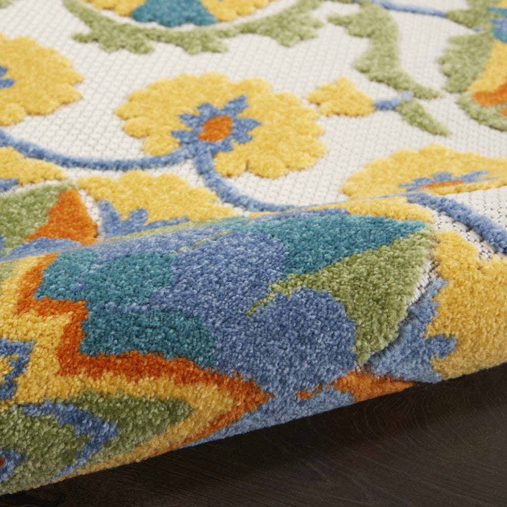 6 x 9' Multi Medallion Indoor Outdoor Area Rug