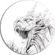 Dragon Tattoo Sketch, Digital Art Large Disc Metal Wall Art, 36"