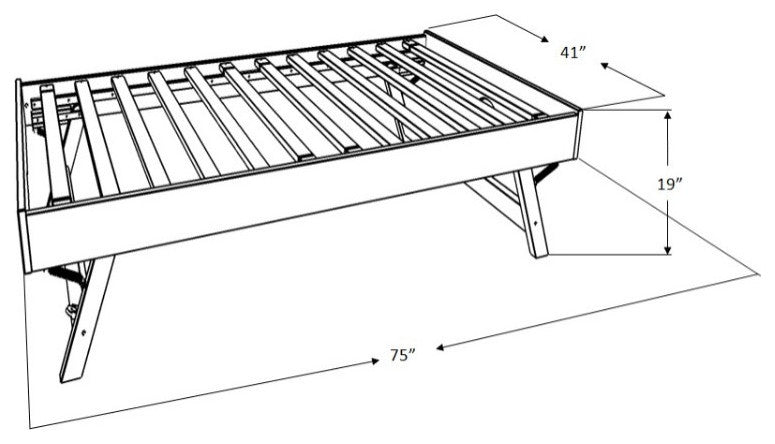 Boho Daybed With Pop Up, Rustic Walnut Finish