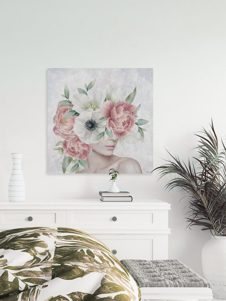 "Dazzling Peonies" Painting Print on Wrapped Canvas, 24x24