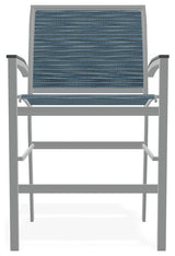 Bazza Sling Balcony Height Stackable Outdoor Stool, Nimbus Ocean/Graphite