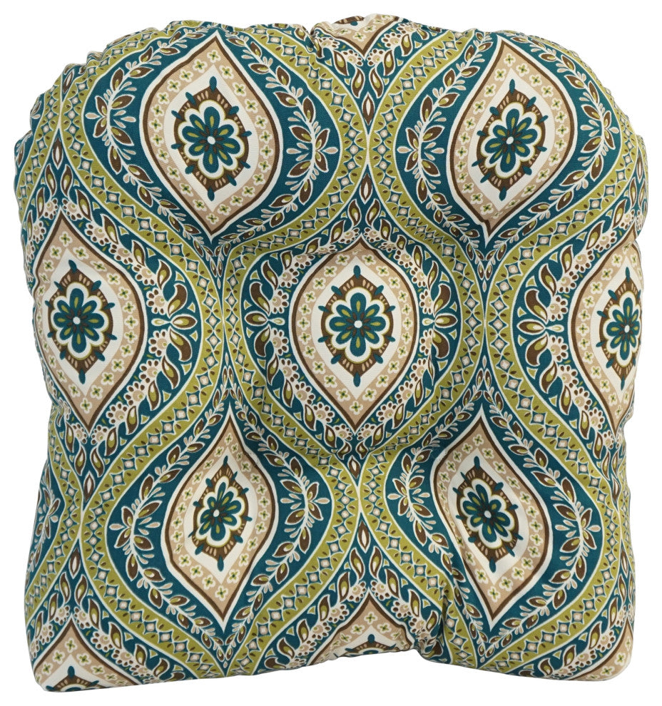 19" U-Shaped Dining Chair Cushions, Set of 4, Jasmina Juniper