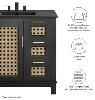 Dixie 36" Solid Wood Bathroom Vanity Cabinet, Black Black