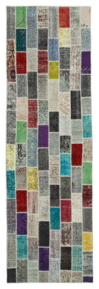 Rug N Carpet - Hand-Knotted Oriental 3' 3" x 10' 4" Overdyed Runner Area Rug