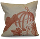 Stagecoach Floral Print Outdoor Pillow, Rust, 18"x18"