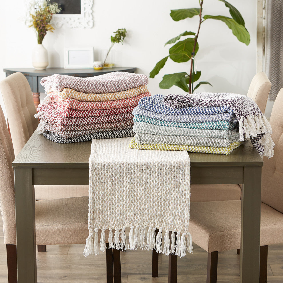 Nautical Blue Woven Table Runner 15x108
