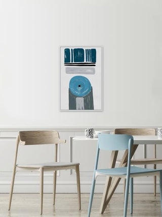 "Blue Target" Floater Framed Painting Print on Canvas, 40"x60"