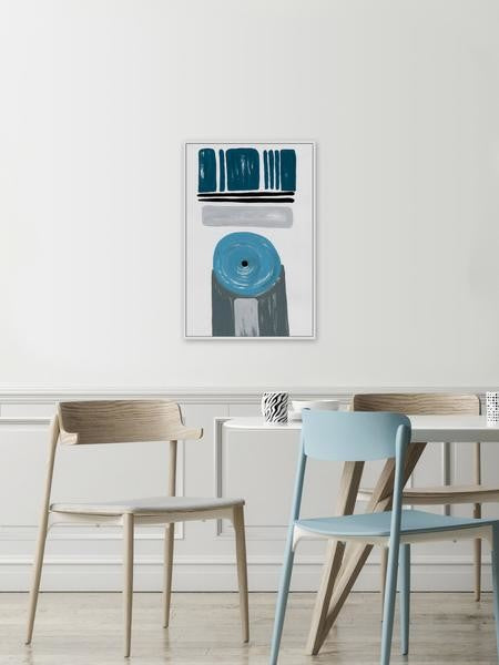 "Blue Target" Floater Framed Painting Print on Canvas, 40"x60"