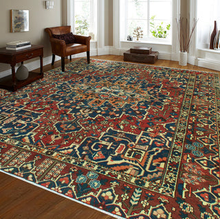 Fine Vintage Bakhtiari Hank Red/Navy Rug, 9'10 x 11'5