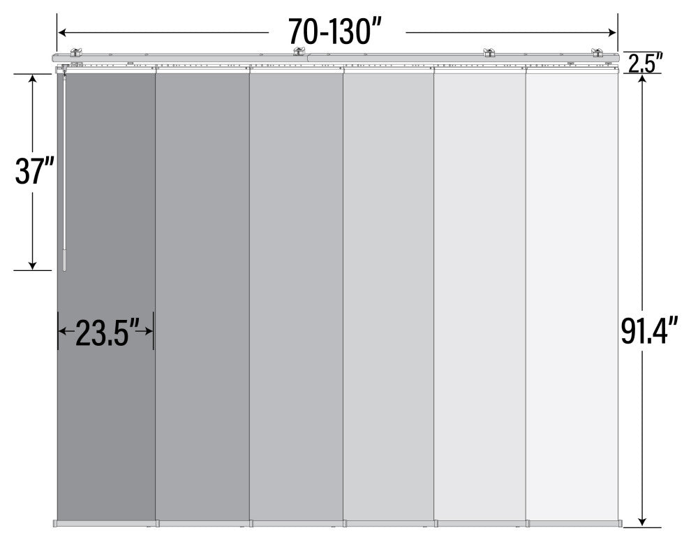 Lucienne 6-Panel Track Extendable Vertical Blinds 98-130"W