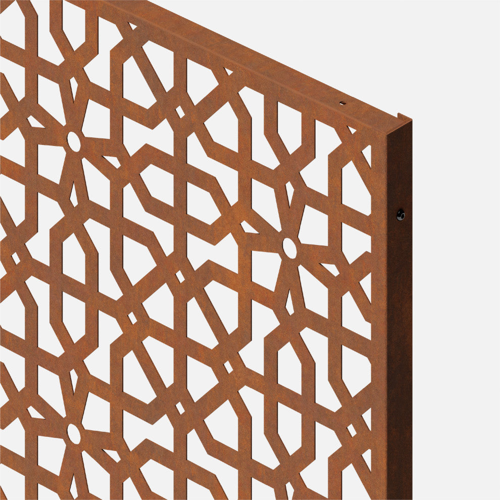 Alta Corten Steel Decorative Screen With Stand, Parilla